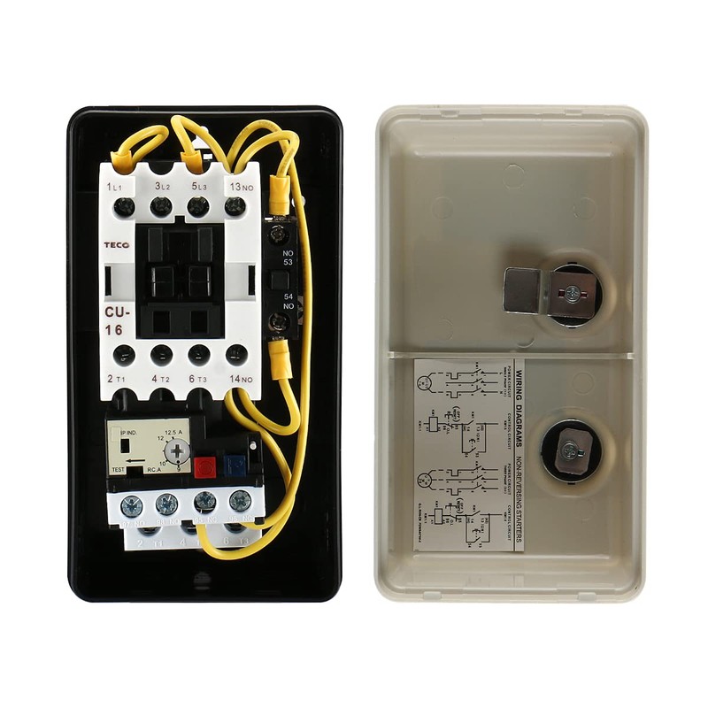Baomain Magnetic Starter HUEB-16K AC 220V Coil 8.5A-10A-12.5A, 3-Pole Push