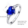 Bonlavie Women's 2.25ct 925 Sterling Silver Heart Shaped Created Blue