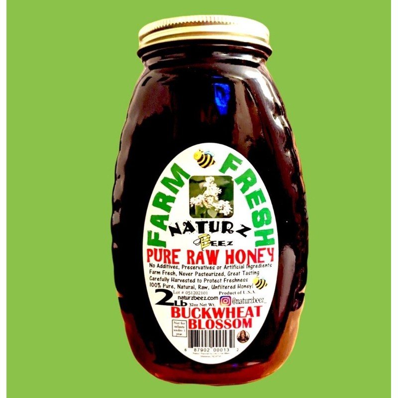 Naturz Beez RAW HONEY BUCKWHEAT BLOSSOM HONEY 2LB 908g 100%