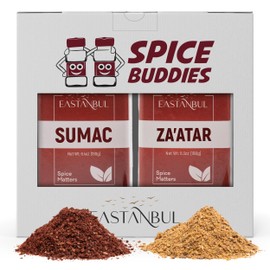Sumac Powder and Zaatar Spice, Ground Sumac 6.4oz + Zaatar 6.4oz, Twin Pack, Essential Spice Duo of Zaatar Seasoning and Turkish Sumac Spice for Mediterranean, Sumak & Zatar Spice Buddies