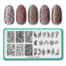 Maniology Antique Swirls Nail Stamping Plate, Swirly, Airy, Twist, Billow DIY Manicure Designs