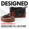 VOVMOEYA Camera Half Case for Canon PowerShot V1 PU Leather