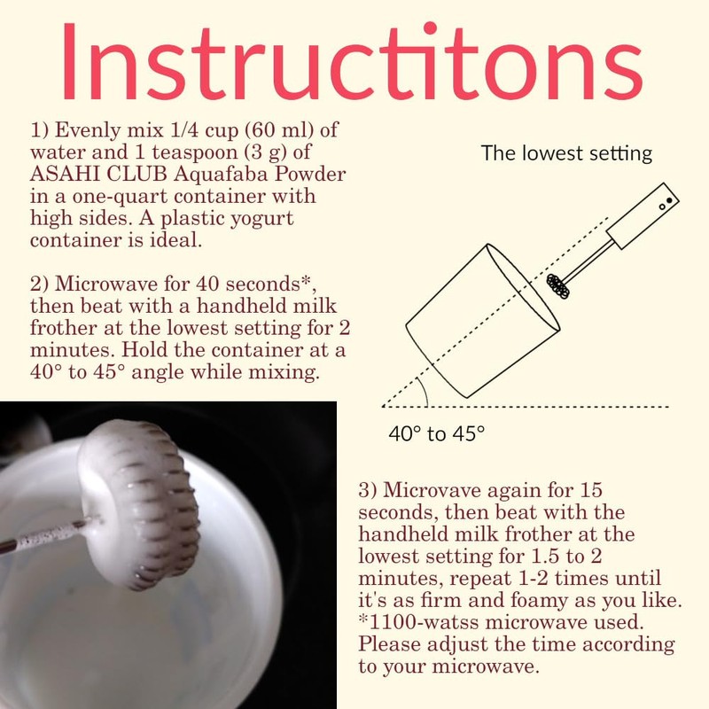 ASAHI CLUB Aquafaba Powder 3.7oz, Organic, Egg/Egg-White Substitute, Vegan Meringue