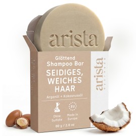 Arista Solid Shampoo for Normal Hair, Sulfate-Free Shampoo, Shikakai Powder & Argan Oil, Women & Men, Vegan, Ayurvedic, Mild