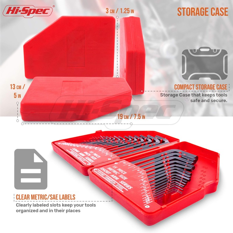 Hi-Spec 30pc Imperial & Metric Hex Allen Key Wrench Folding