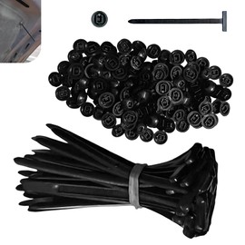 Shakas 100 PCS Nylon Universal Cable Tie Buckle, Fixed Engine Floor Fender Liner Fender Trunk Trim Panel Cover Fixed Tie Down, Heavy Duty Self-Locking Zip Ties Holder (Black)