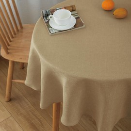 NLMUVW Burlap Round Table Cloth 36 Inch, Small Linen Tablecloth Farmhouse Water Resistant Decorative Rustic Table Cover for Dining Kitchen Cafe Party