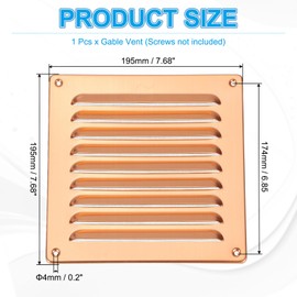 PATIKIL 8x8 Inch Aluminum Vent Cover, Screen Air Grille Ventilation Cover HVAC Louvered Grill for Home Kitchen Fireplace Bathroom Wall Ceiling, Brown