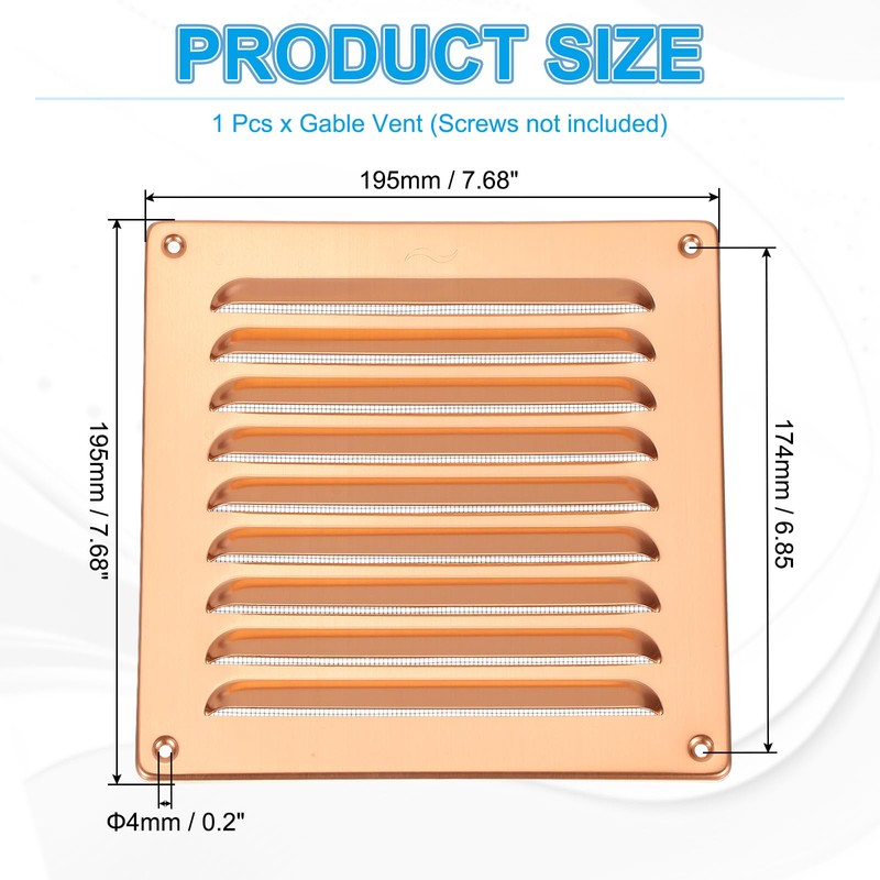 PATIKIL 8x8 Inch Aluminum Vent Cover, Screen Air Grille Ventilation