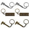 6 Pcs Mini Metal Vernier Caliper Portable Mini Key Chain