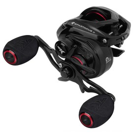 KastKing Spartacus II Baitcasting Fishing Reel, 6oz Ultralight Baitcaster Reel, Super Smooth with 17.6 LB Carbon Fiber Drag, 7.2:1 Gear Ratio, 39mm Palm Perfect Lower Profile Design - Color: C:Right-Black Rhino-7.2:1