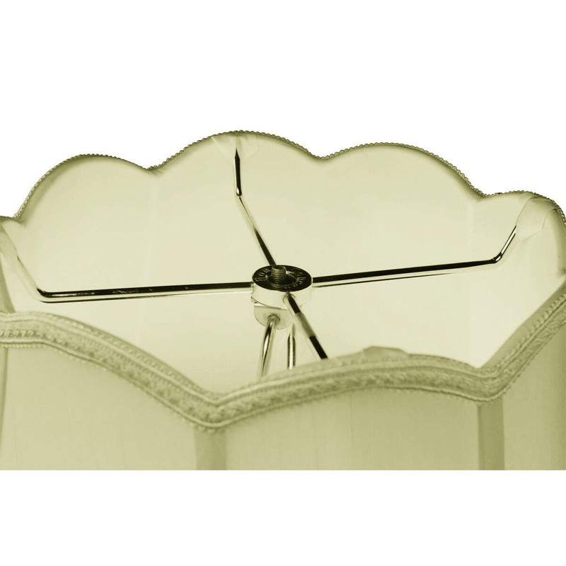 9x18x13 Scalloped Bell Lampshade Eggshell with Brass Spider fitter -