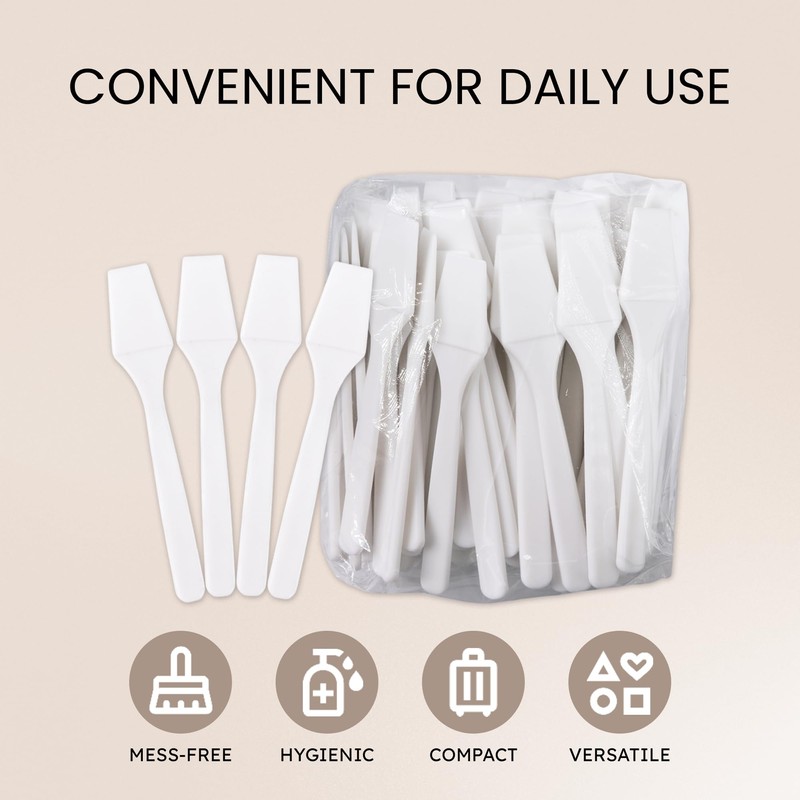 PANA 200pcs Cosmetic Make Up Disposable Plastic 2.5" Spatulas Skin