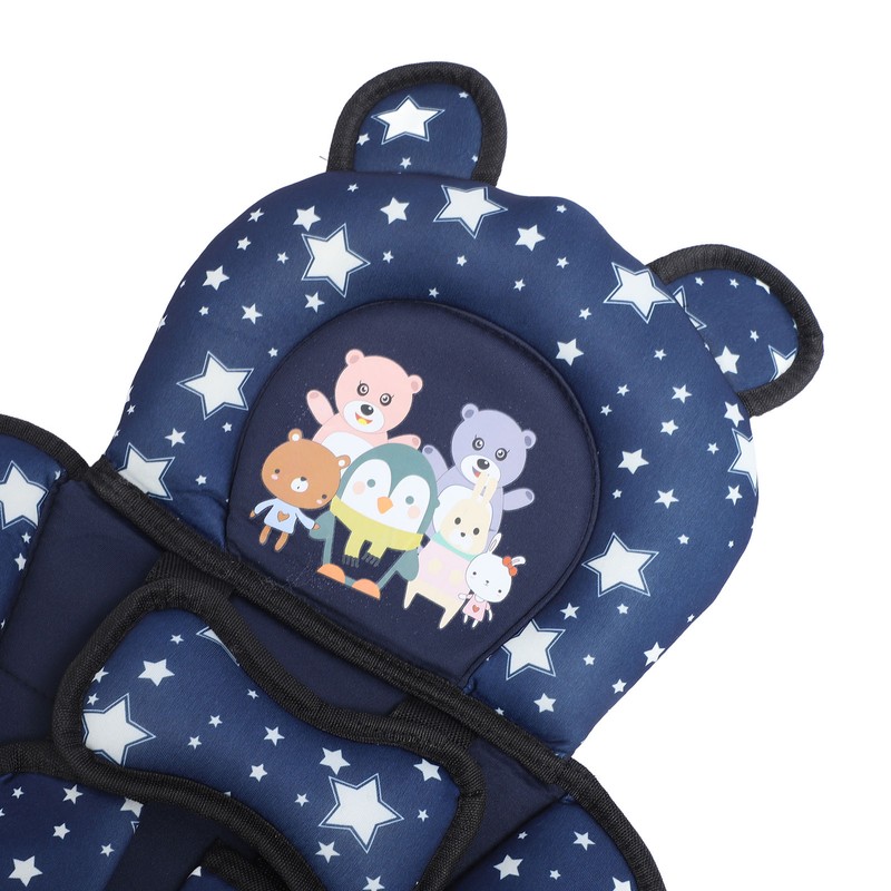 Toddler Car Seat Insert Bear Pattern Heighten Adjustable Fixing Straps