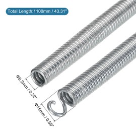 MECCANIXITY Spring Tube Bender OD 15mm/0.59" Steel Spring Pipe Copper Tubes 1100mm/43.31" Long for 3/4" Copper Pipe(19mm) in Home Renovations,Electrician Wiring Bending Pipe(insert-pipe use)