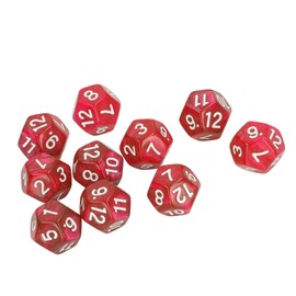 12 Sided Dice, Comfortable Touch Fade Resistant 40pcs Prevent Oxidation Exquisite Polyhedral Dice for Teaching (Red)
