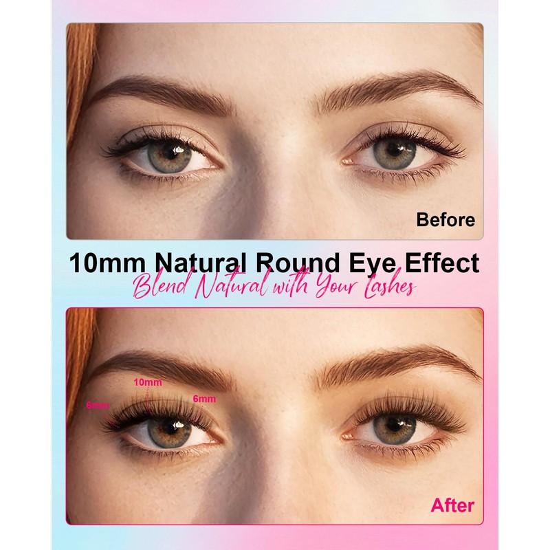 Brown Self Adhesive Glueless Lashes - False Eyelashes Waterproof Natural