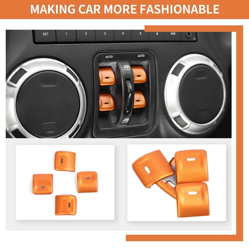 SQQP for JK Aluminium Center Console Window Switch Button Cover