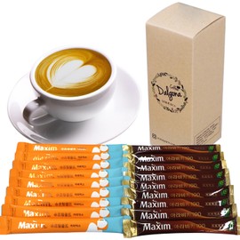 Korean Latte - Korean 3 in 1 Instant Coffee Variety Sample Packets with Gift Box Set, Maxim Supreme Gold Maxim instant Coffee 2 Mix Combination 18 Sticks