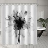TIYAANDSY Black Flower Shower Curtain for Bathroom, Black and White