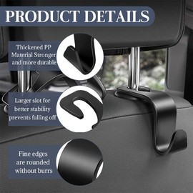 KYLOS 8 Stücke Auto Lagerung Haken, Auto Kunststoff Haken Rücksitz Kopfstütze Haken Aufbewahrungshaken Für Autositz Autositz Rücksitzhaken Kopfstütze Kleiderbügel Handtaschenhalter Taschenhaken