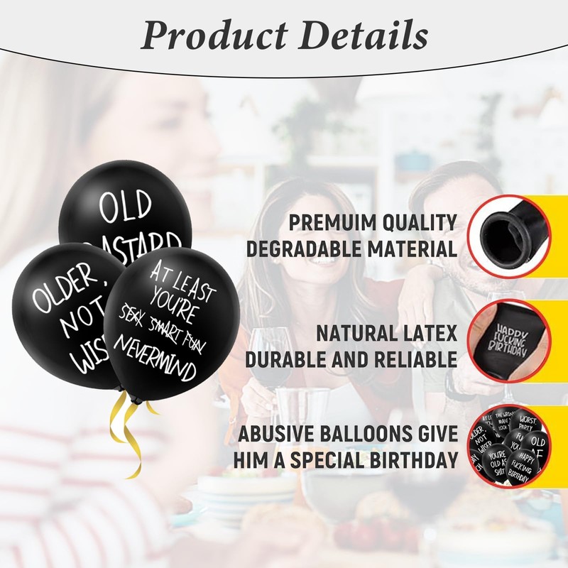 XZEIT Funny Balloons, 50 PCS Funny Old Age Birthday Party