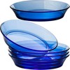 STPGoods Glass Dinner Plates - Set of 4, Blue Cobalt