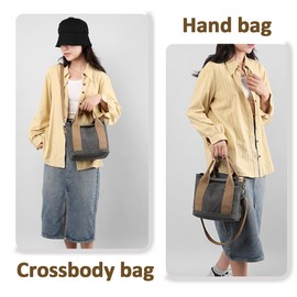 Tuobo Small Tote Bag with Zipper, 2024 Canvas Multi-Pocket Crossbody Bag Shoulder Bag Satchel Hobo Bag Messenger Bag