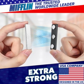 Mifflin-USA - Name Tag Magnets - 10 Pack, 1.75 x 0.5 Inches - Premium ID Badge Holder with 3 Extra Strong Neodymium Magnets