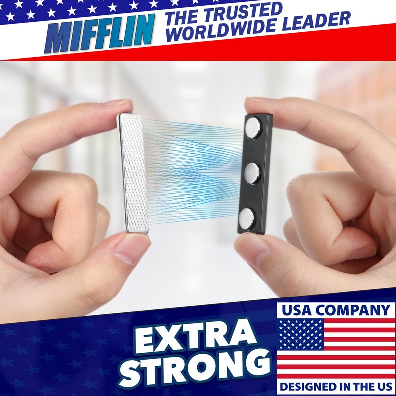 Mifflin-USA - Name Tag Magnets - 10 Pack, 1.75 x
