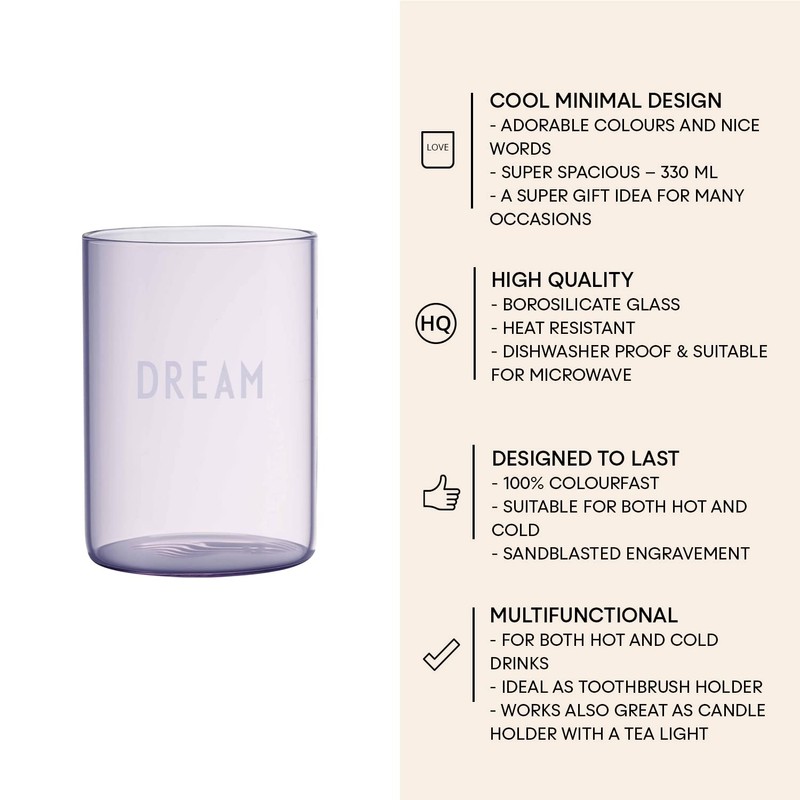 Design Letters Favourite Drinking Glass Parent (Purple)
