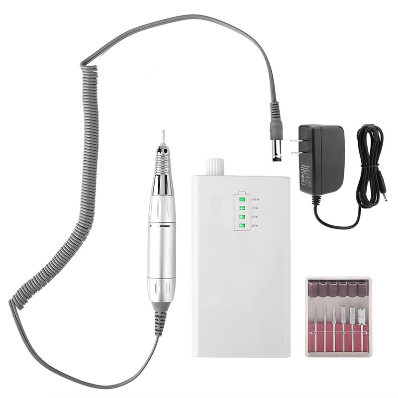 Portable Rechargeable Electric Nail Drill Machine 30000 RPM Cordless Manicure
