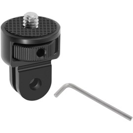 TOOUEE 360° Adjustable Aluminum Camera Tripod 1/4"-20 Conversion Adapter Mount for Gopro Hero 10/9/8,Insta360, DJI Osmo, AKASO and Other Standard 1/4 Accessories (360 Black 2-card slot)