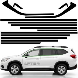 Side Window Chrome Delete Vinyl Wrap Overlay fit for 2019 2020 2021 2022 2023 2024 2024 2025 Subaru Ascent with Blackout Film Gloss Black Kits Accessories