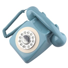 SIXDEFLY Retro Telephone, Classic Landline Telephone Vintage Old Fashioned Corded Telephone with Redial Function,for Home & Office Decor, Blue