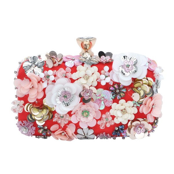 Lanpet Women Clutches Flower Evening Handbag Chain Strap Shoulder Bag