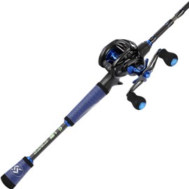 Sougayilang Fishing Reel Rod Combos Fishing Poles with Baitcasting Reel for Travel Freshwater-1.8M/5.9FT with Right Handed Fishing Reel
