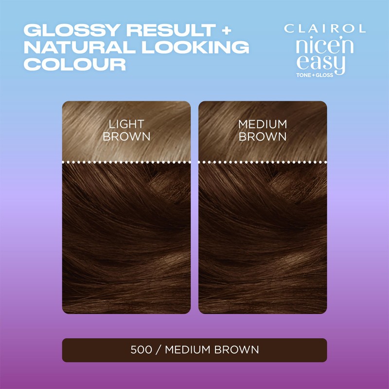 Clairol Nice'n Easy Tone+Gloss Semi Permanent Hair Dye - 500/765