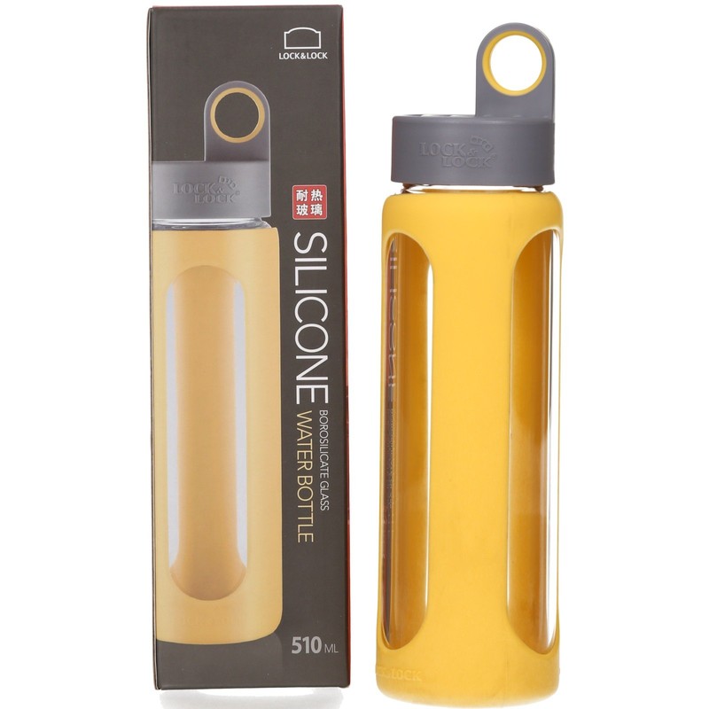 Lock & Lock I-Band Heat-Resistance Glass Water Bottle, 17 oz