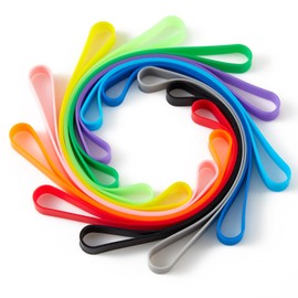 ZZJMCH 12 PCS Silicone Rubber Bands Planner Elastic Bands Elastic Rubber Wrapping Bands for Books, Crab Traps, Art, Cooking, Wrapping, Exercise, Bag Wraps (8 inch)