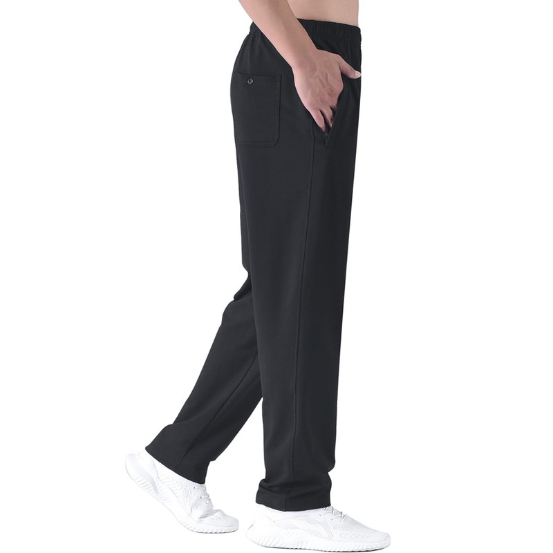 Zoulee Men's Casual Cotton Jogger Sweatpants Zipper Front Pants Style