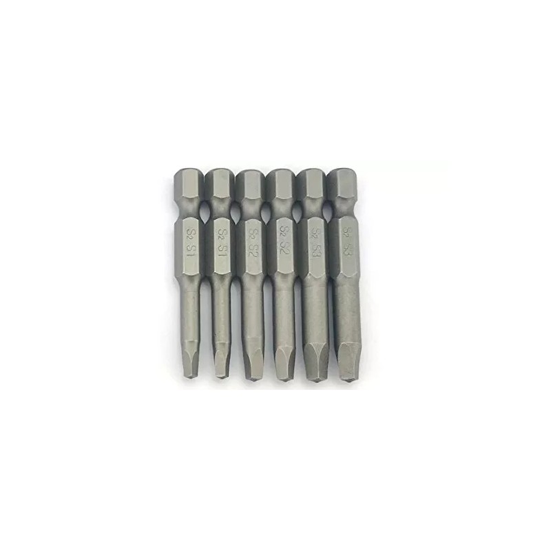 Silverhill Tools 6pc Square Drive Power Bit Set (SQ1, SQ2,