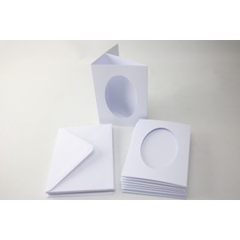 A6 3 FOLD White Oval Aperture Card Pack