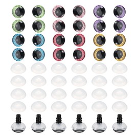 PATIKIL 12mm Flash Safety Eyes, 60 Pcs Doll Eyes Realistic Colorful Crocheting Safety Eyes for Decor Crochet Accessories Dolls Craft, Mixed Colors