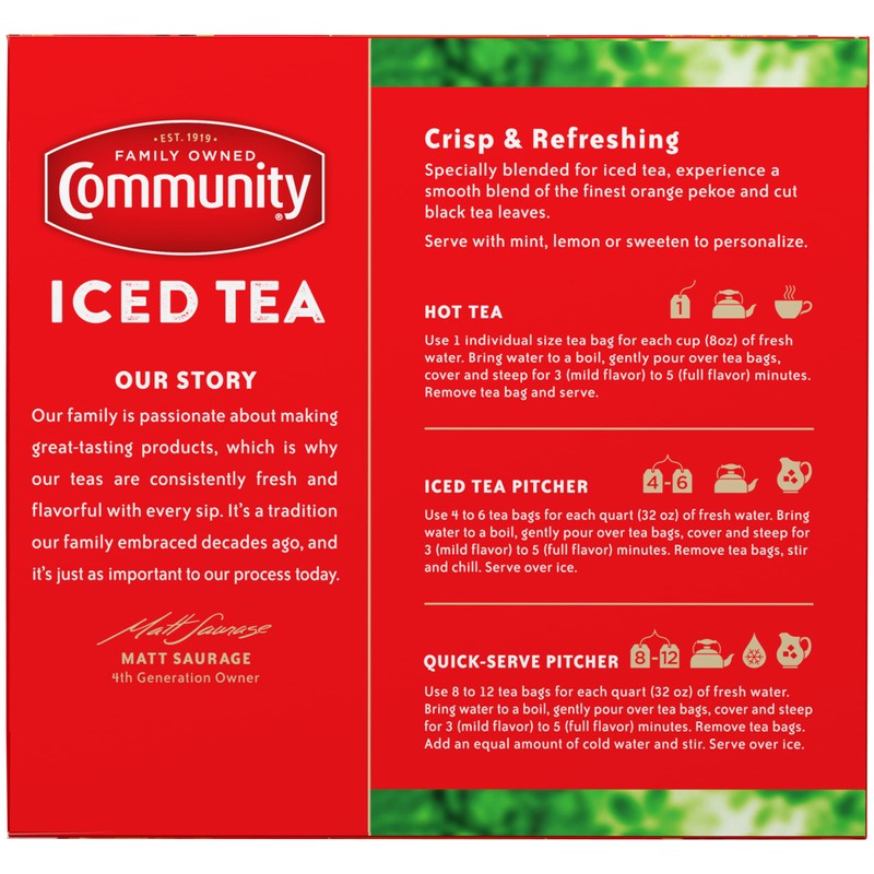 Community Coffee Orange Pekoe Cut Black Tea, 100 Individual Size