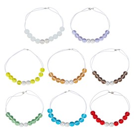DELORIGIN 8pcs Golf Score Counter Beads 8 Colors Golf Bead Count Stroke Score Counter Glass Golf Beads Elastic Bracelets to Count Strokes for Novice Golf Elderly to Remember Scores