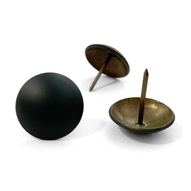 Let's Decorate 50PCS 1 inch Matte Black Upholstery Tacks, Decorative Tacks for Sofa Couch, Furniture Metal Thumb Tacks, Home DIY Decorative Nail Heads Nails (D25mm/1inch)