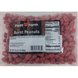 Classic Sweet Burnt Peanuts Candy - 16 oz (1 lb) Bag of Red Coated, Crunchy Peanut Treats for Snacking, Sharing, and Sweet Nostalgia