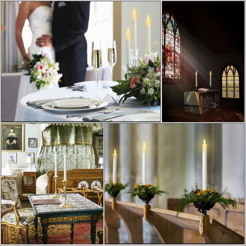 8PCS LED Taper Candle Flameless Window Candle Remote Control Warm