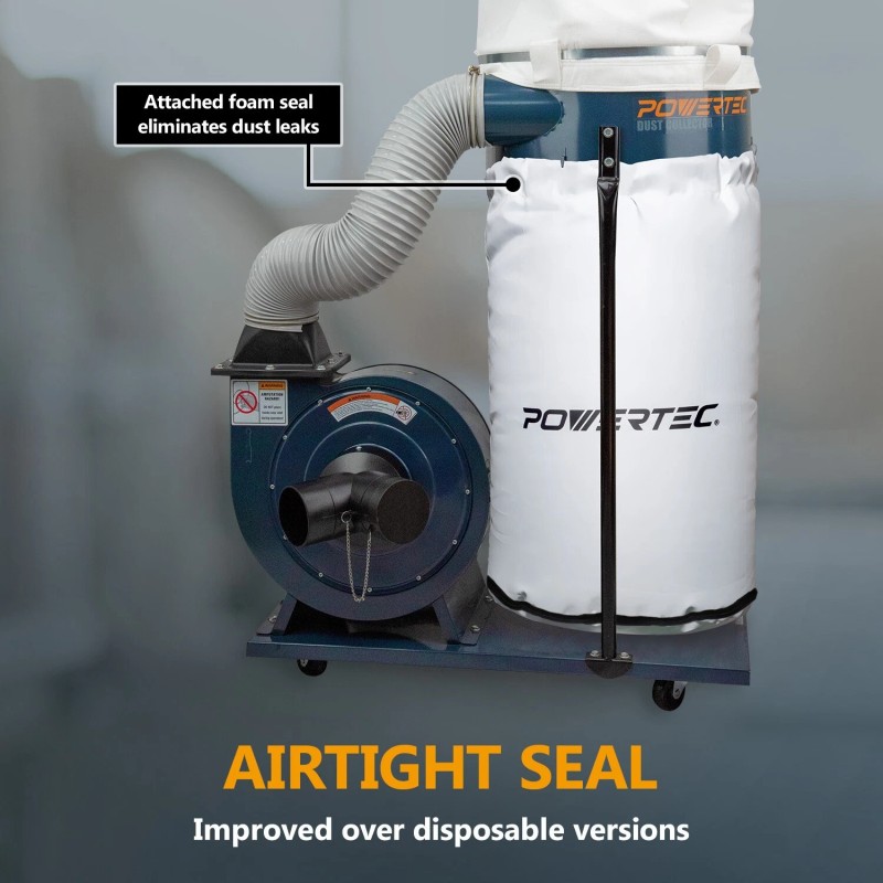 POWERTEC 70351 Dust Collector Lower Bag 20" Dia. x 30"